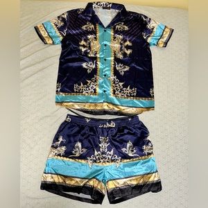 Men's Luxury Casual Button Down Short Sleeve Hawaiian Shirt Suits